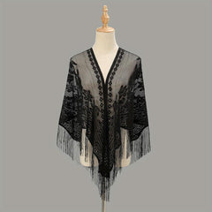 Triangle Lace Tassel Scarf for Women