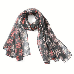 Snowflake Voile Scarf Boho Printed Shawl Casual Windproof Head Wrap Women Hijab