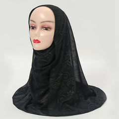 Embossed Cashew Flower Bandana Solid Headscarf