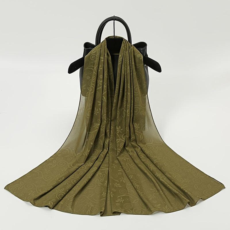 Embossed Cashew Flower Bandana Solid Headscarf