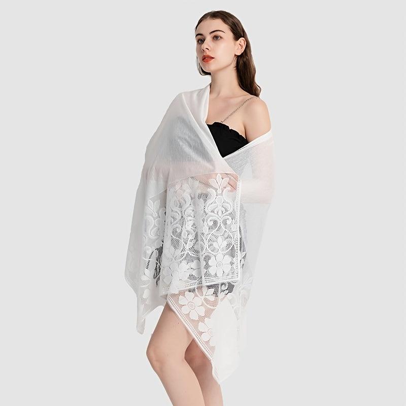 Solid Lace Headband Women's Scarf Shawl with Fringe