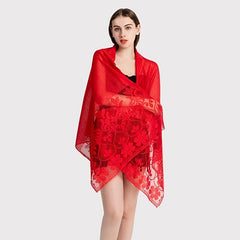 Solid Lace Headband Women's Scarf Shawl with Fringe