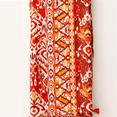 Orange Tie Dye Print Scarf Boho Tassel Shawl Casual Hijab Windproof Head Wrap
