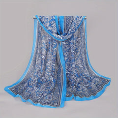 Paisley Chiffon Scarf Thin Shawl Silk Head Wrap Sunscreen Bandana
