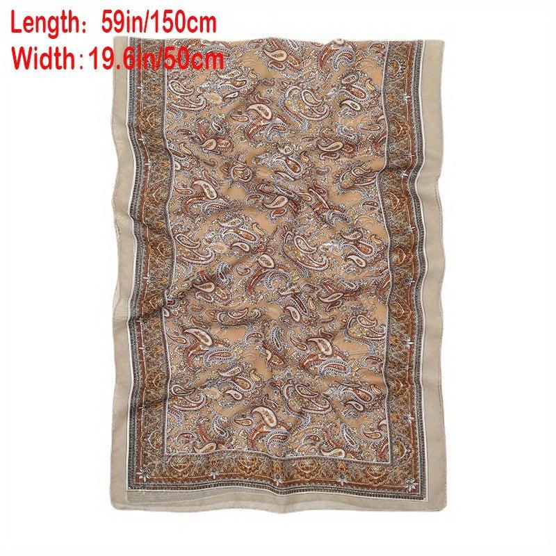 Paisley Chiffon Scarf Thin Shawl Silk Head Wrap Sunscreen Bandana