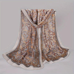 Paisley Chiffon Scarf Thin Shawl Silk Head Wrap Sunscreen Bandana
