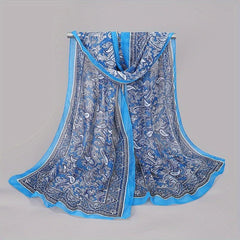 Paisley Chiffon Scarf Thin Shawl Silk Head Wrap Sunscreen Bandana