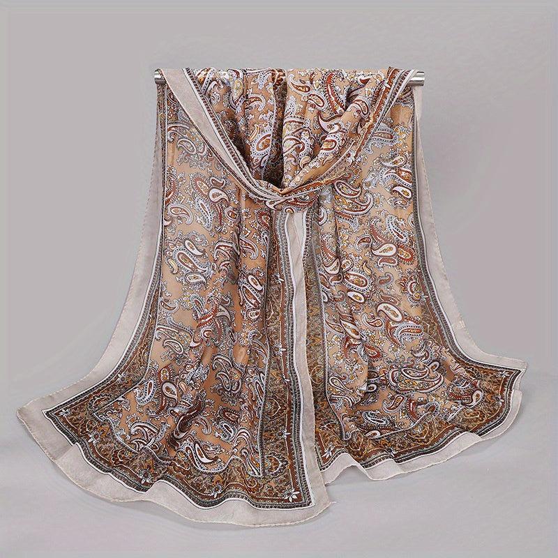 Paisley Chiffon Scarf Thin Shawl Silk Head Wrap Sunscreen Bandana