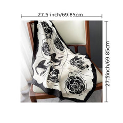Silk Square Scarf Women Wrap Headkerchief Hijab Beach Stoles Hair Band