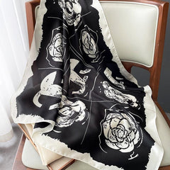 Silk Square Scarf Women Wrap Headkerchief Hijab Beach Stoles Hair Band