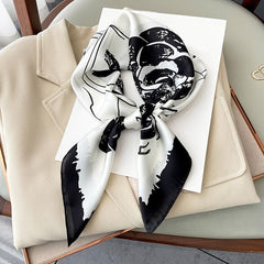Silk Square Scarf Women Wrap Headkerchief Hijab Beach Stoles Hair Band