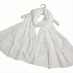 Lace Shawl Solid Jacquard Flower Hollow Cape for Women
