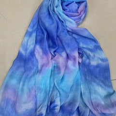 Gradient Tie Dye Scarf Vintage Printed Tassel Headwrap Casual Shawl