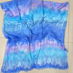 Gradient Tie Dye Scarf Vintage Printed Tassel Headwrap Casual Shawl