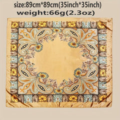Paisley Print Satin Shawl Silk Square Scarf Bandana