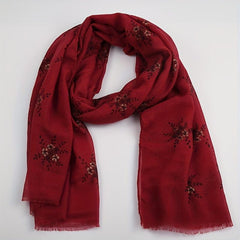 Vintage Plum Blossom Embroidery Tassel Shawl Hijab Scarf