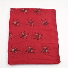 Vintage Plum Blossom Embroidery Tassel Shawl Hijab Scarf
