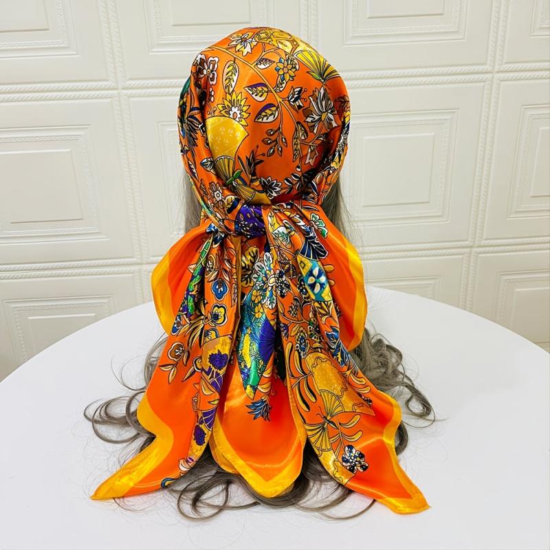 Square Scarf Hijab Women Satin Silk Bandana Headband Neckerchief