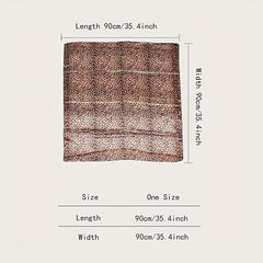 Leopard Print Square Scarf Classic Shawl Women Silk Head Wrap Vintage