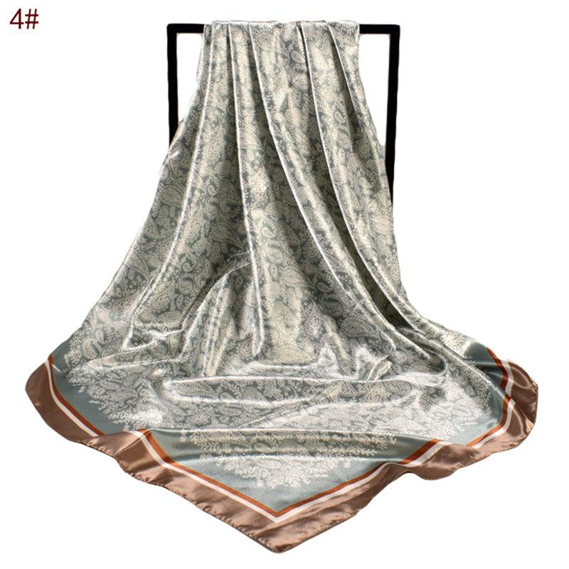 Satin Large Square Head Scarves Silk Neck Scarf Hair Wraps