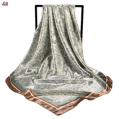 Satin Large Square Head Scarves Silk Neck Scarf Hair Wraps