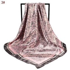 Satin Large Square Head Scarves Silk Neck Scarf Hair Wraps