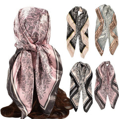 Satin Large Square Head Scarves Silk Neck Scarf Hair Wraps