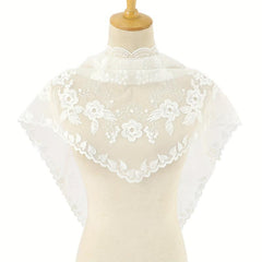 Lace Flower Embroidery Triangle Veil Mantilla Head Wrap