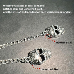 Skull Double Layer Waist Chain Men's Decorative Pant Jeans Chain