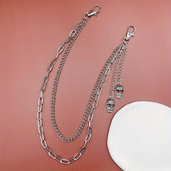Skull Double Layer Waist Chain Men's Decorative Pant Jeans Chain