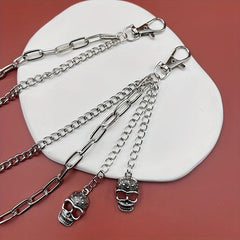 Skull Double Layer Waist Chain Men's Decorative Pant Jeans Chain