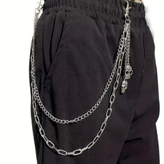 Skull Double Layer Waist Chain Men's Decorative Pant Jeans Chain