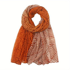 Vintage Striped Voile Scarf Hijab Block Boho Shawl Turban Sunscreen Headscarf
