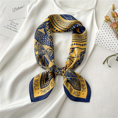Boho Forest Print Silk Square Scarf Neckerchief Bandana