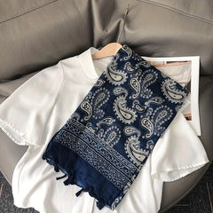 Vintage Paisley Print Tassel Scarf Boho Shawl Women Head Wrap
