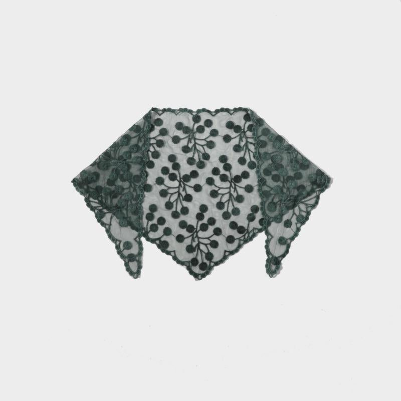 Lace Veil Floral Hollow Out Triangle Scarf Bandana Neckerchief Head Cover