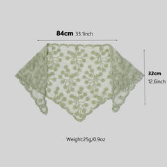 Lace Veil Floral Hollow Out Triangle Scarf Bandana Neckerchief Head Cover