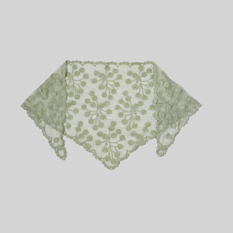 Lace Veil Floral Hollow Out Triangle Scarf Bandana Neckerchief Head Cover