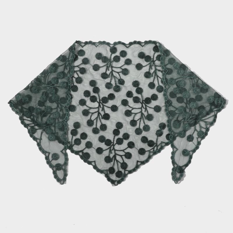 Lace Veil Floral Hollow Out Triangle Scarf Bandana Neckerchief Head Cover