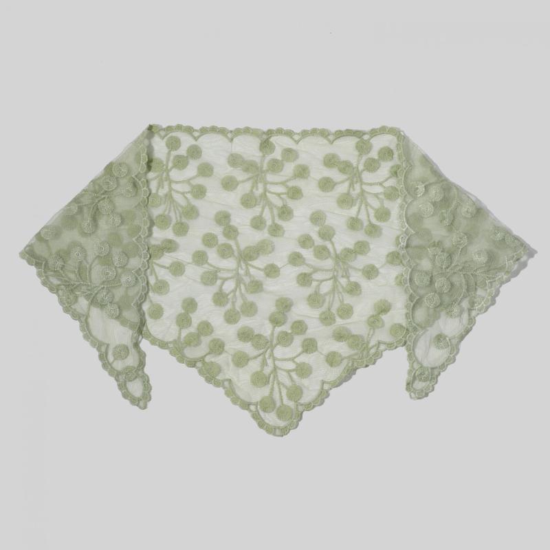 Lace Veil Floral Hollow Out Triangle Scarf Bandana Neckerchief Head Cover