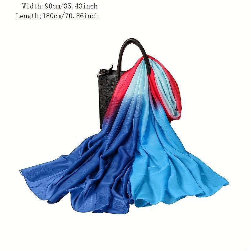  Chiffon Scarf Gradient Beach Bikini Cover Up Casual Sunscreen Shawl