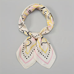 Geometric Paisley Print Bandana Square Scarf Satin Neckerchief