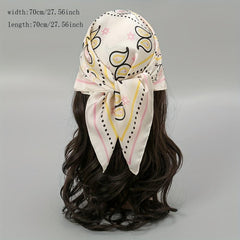 Geometric Paisley Print Bandana Square Scarf Satin Neckerchief