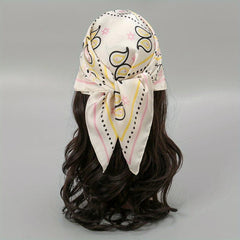Geometric Paisley Print Bandana Square Scarf Satin Neckerchief
