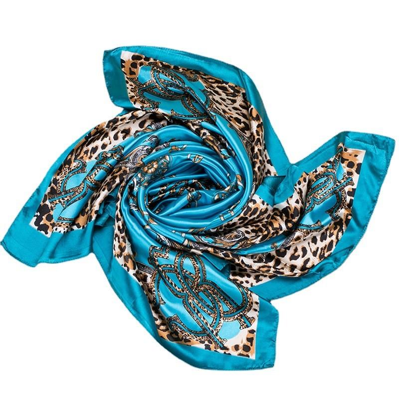 Print Silk Satin Scarf Female Shawls Head Scarf For Ladies