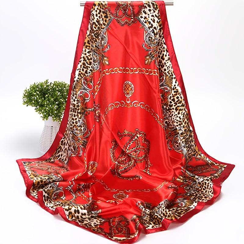 Print Silk Satin Scarf Female Shawls Head Scarf For Ladies