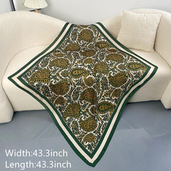 Women's Large Satin Square Scarf Silk Neckerchief Accessory