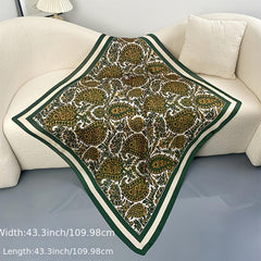 Women's Large Satin Square Scarf Silk Neckerchief Accessory