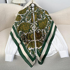 Women's Large Satin Square Scarf Silk Neckerchief Accessory