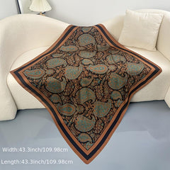 Women's Large Satin Square Scarf Silk Neckerchief Accessory